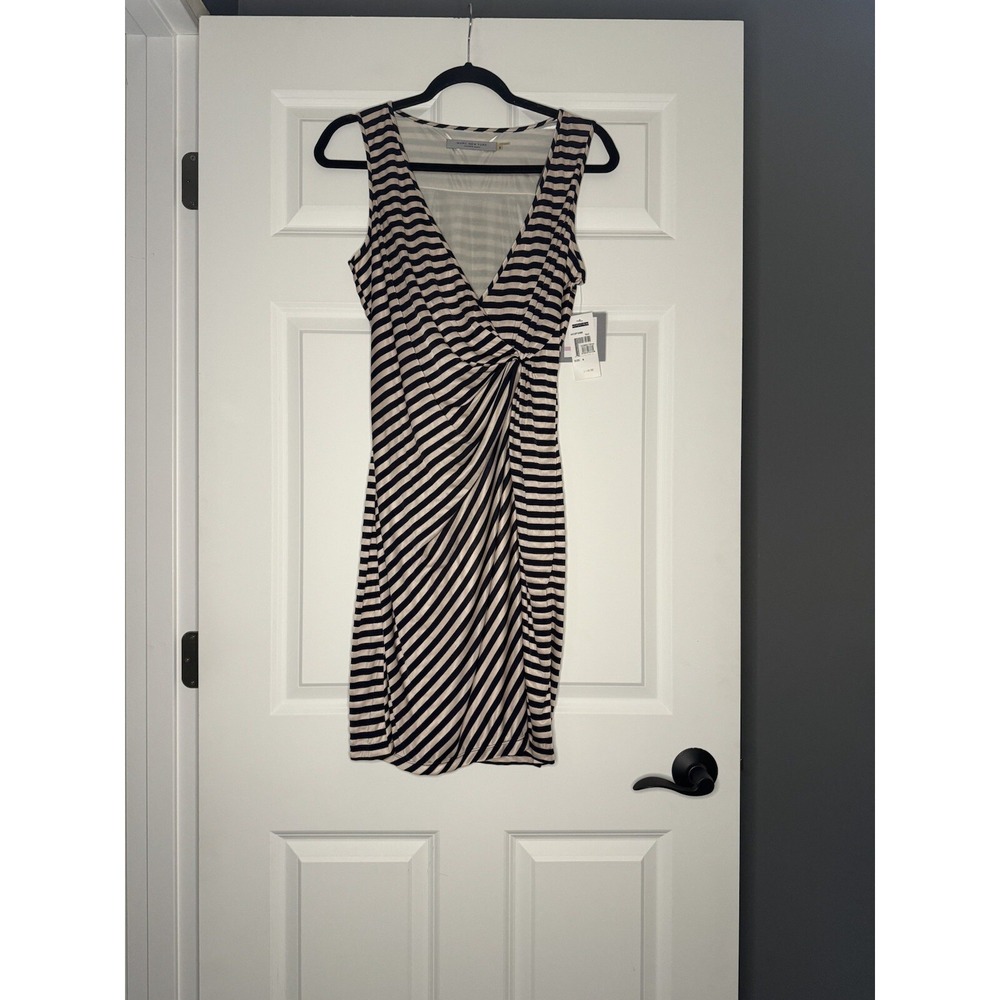 Marc New York Sleeveless Sheath Dress Navy Beige Stripe Size 6 NWT Msrp 148.00